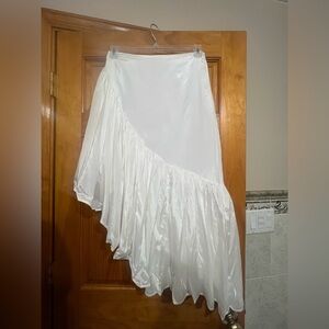 Abercrombie Asymmetrical Ruffle Maxi Skirt - Small - White